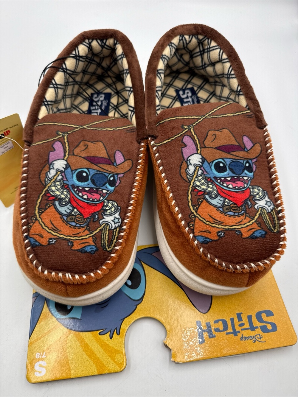 Disney Stitch Cowboy Brown and Blue Kids One-Piece Footies